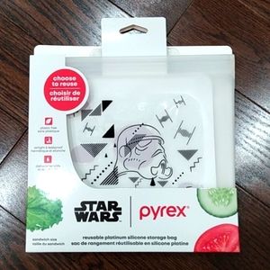 New Star Wars Pyrex reusable platinum silicone storage lunch sandwich snack bag